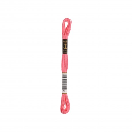 Meada de linha de bordar Anchor Stranded Cotton, filosele cor 31 rosa Meada de linha de bordar Anchor Stranded Cotton, filosele cor 31 rosa